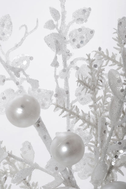 18" Ball Berry Spray White