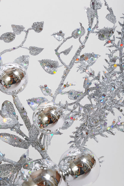 18" Ball Berry Spray Silver