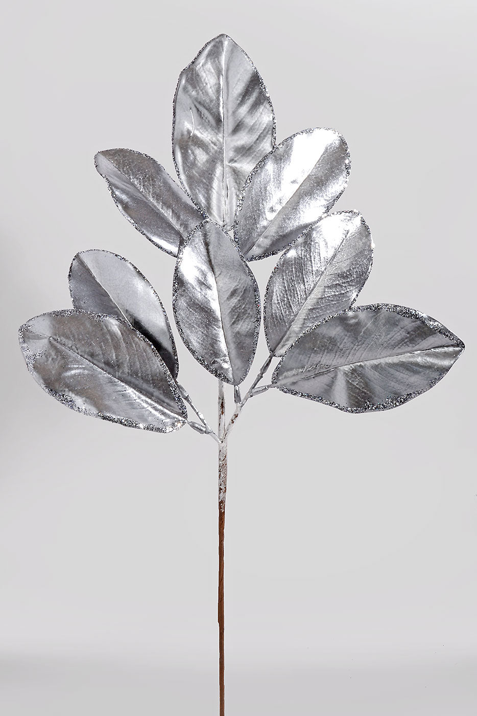 24" Magnolia Leaf Spray Silver