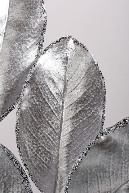 24" Magnolia Leaf Spray Silver