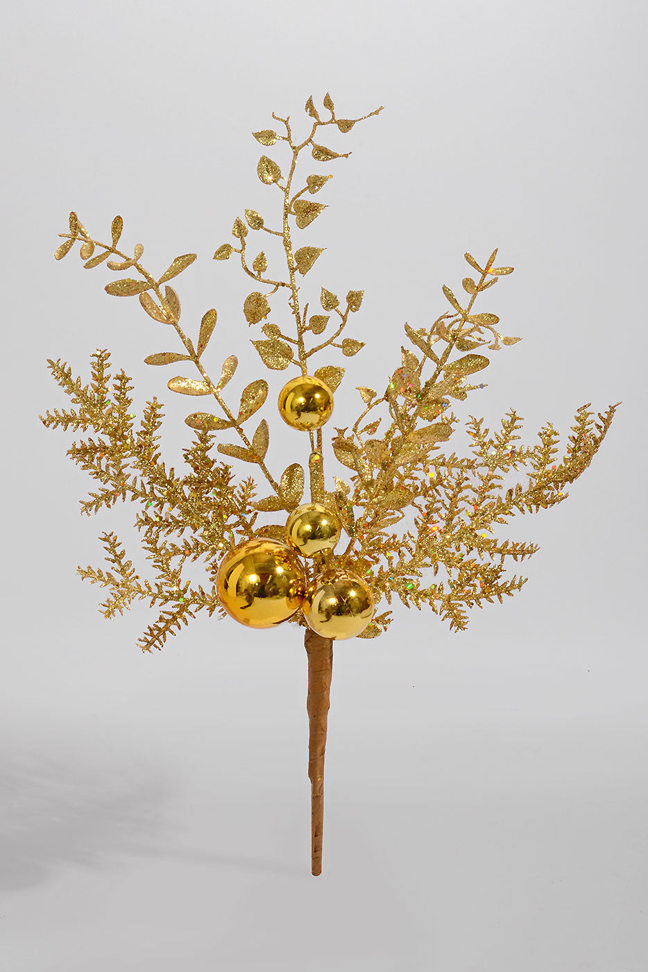 18" Ball Berry Spray Gold