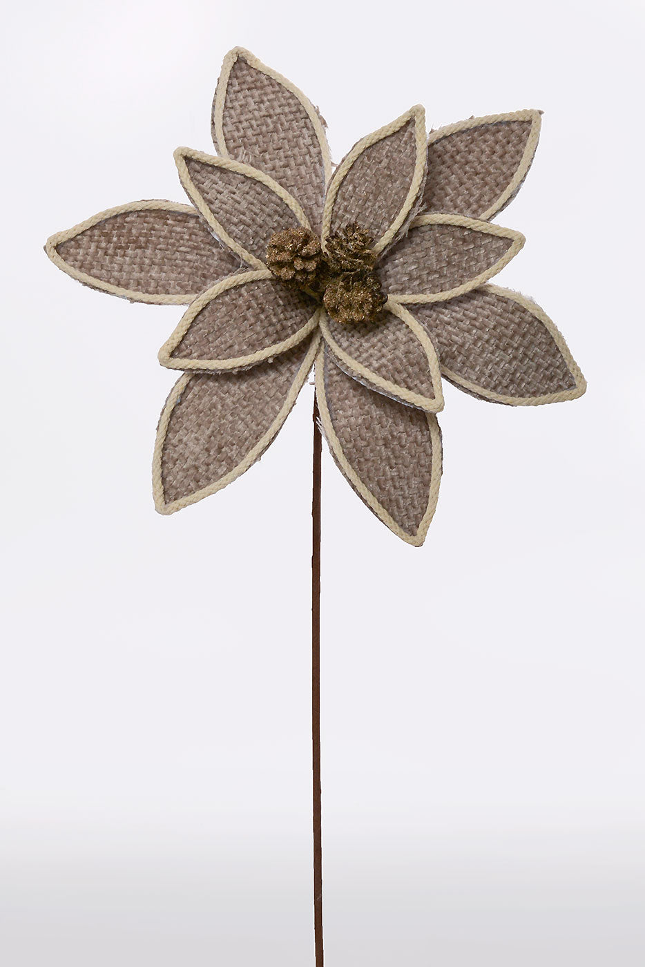 26" Forest Edge Poinsettia Stem Khaki