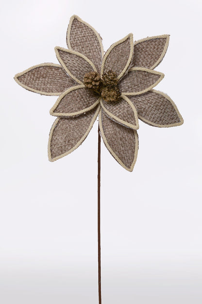 26" Forest Edge Poinsettia Stem Khaki