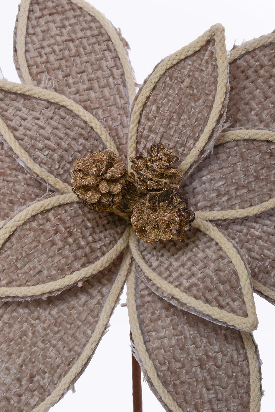 26" Forest Edge Poinsettia Stem Khaki