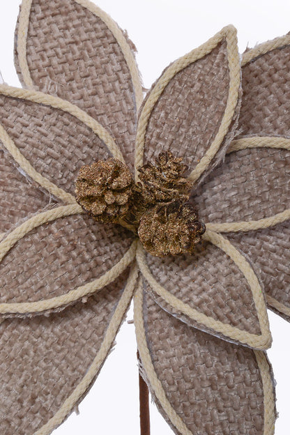 26" Forest Edge Poinsettia Stem Khaki