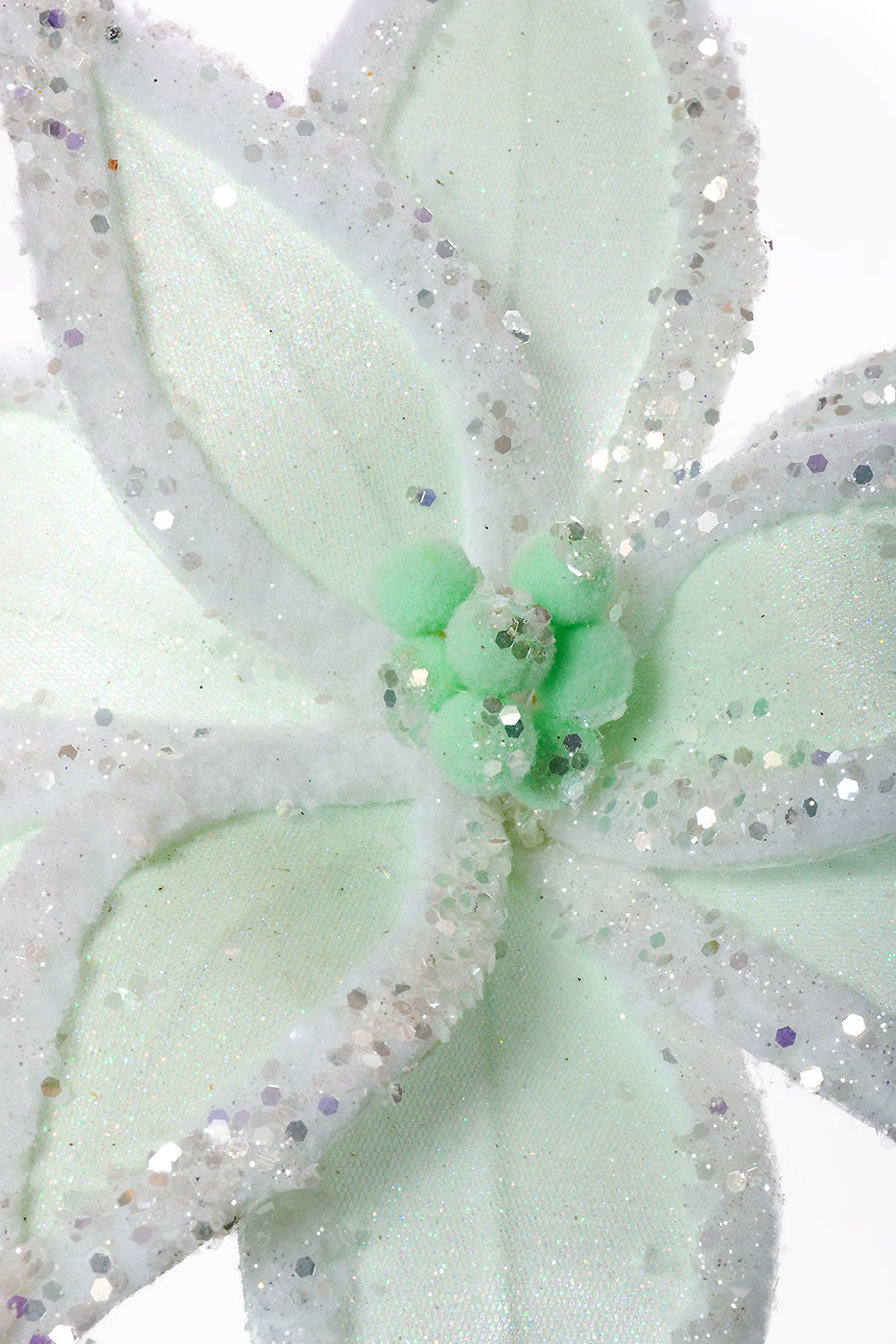 25" Winter Freeze Poinsettia Stem Mint Green