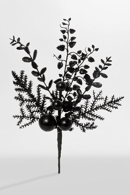 18" Ball Berry Spray Black