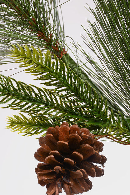 63" Artificial Bristol Mixed Pine Branch Two Tone Green