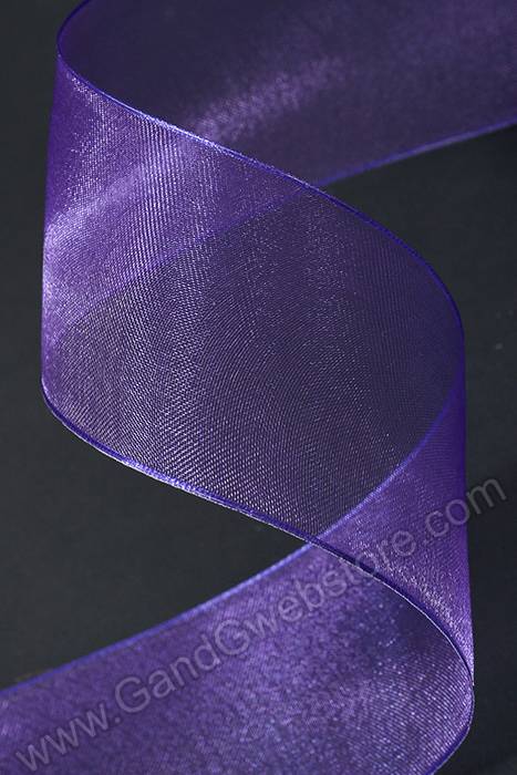 2.5" X 25yds Wired Sheer Encore Ribbon Purple 
