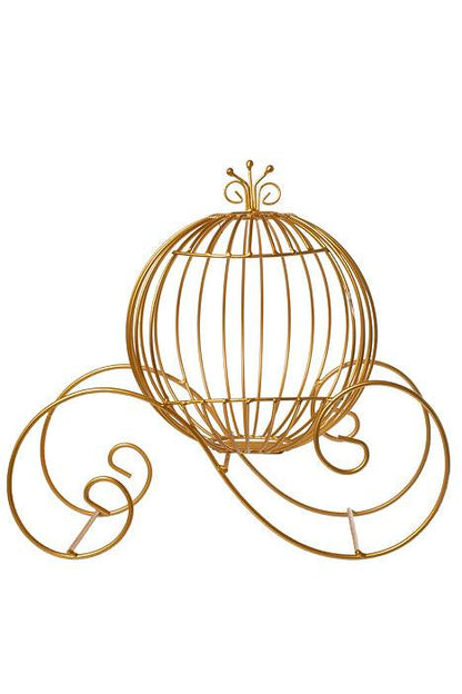 15.75" X 14.5" Metal Cinderella Cart Gold