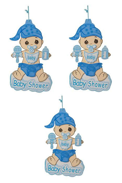 17" Baby Foam Sign Blue Pkg/3