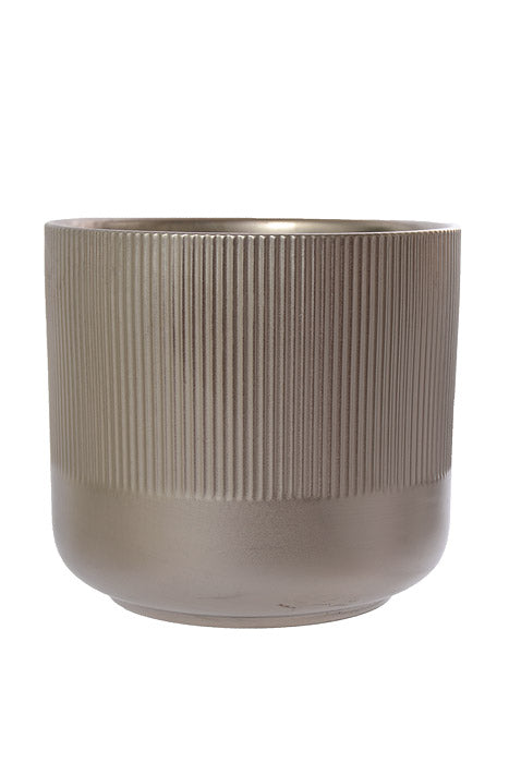 6.5" X 6" Round Pot Champagne Silver