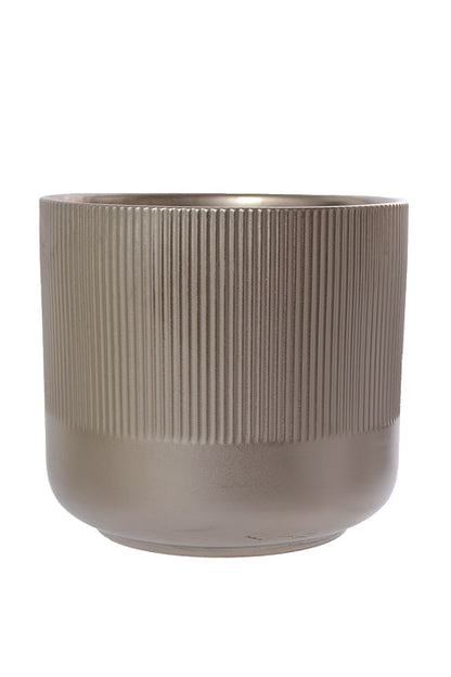 6.5" X 6" Round Pot Champagne Silver