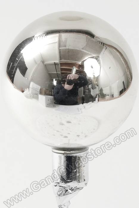 50mm Gloss Glass Ball Ornament Silver Pkg/24