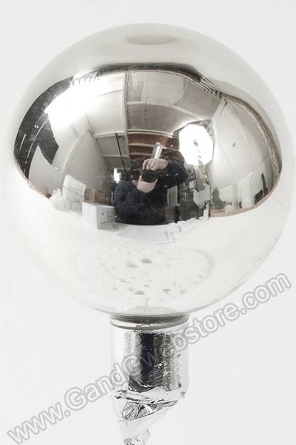50mm Gloss Glass Ball Ornament Silver Pkg/24