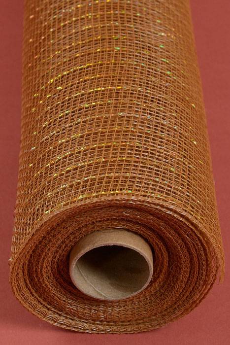 21" X 10yds Polyproplene Plastic Mesh Brown/laser Gold