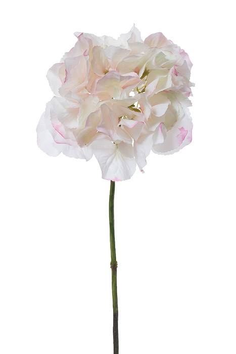 19" Silk Hydrangea Stem White/pink