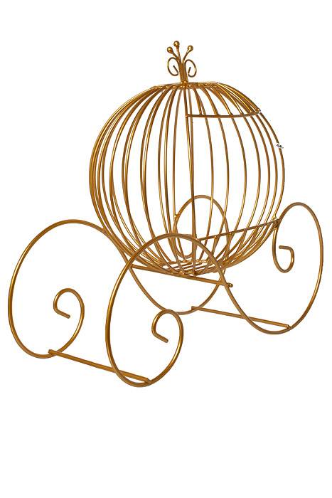 15.75" X 14.5" Metal Cinderella Cart Gold