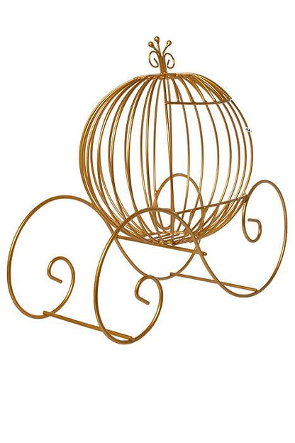 15.75" X 14.5" Metal Cinderella Cart Gold