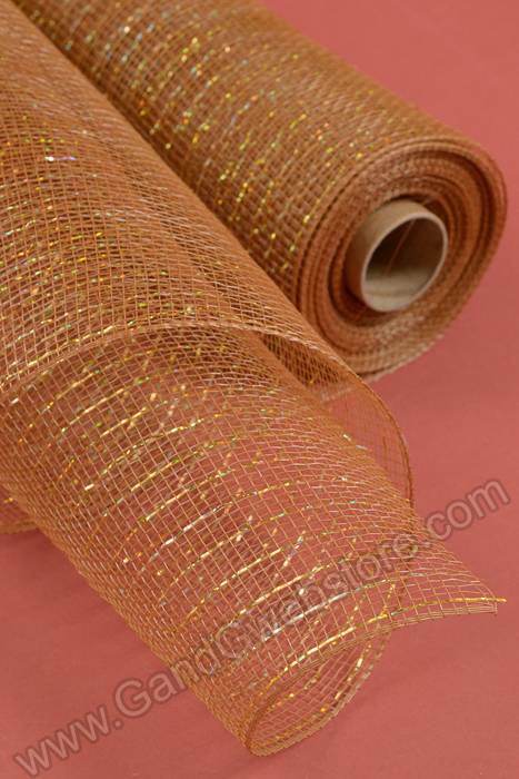 21" X 10yds Polyproplene Plastic Mesh Brown/laser Gold