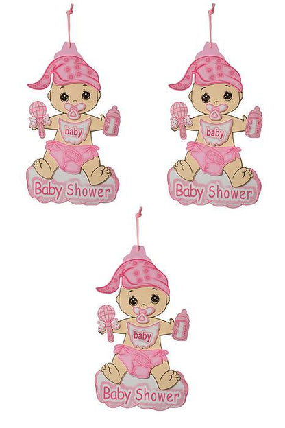 17" Baby Foam Sign  Pink Pkg/3