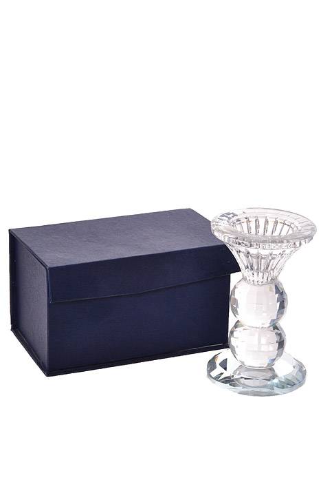 4.5&quot; Crystal Single lite Glass Candle Holder Clear