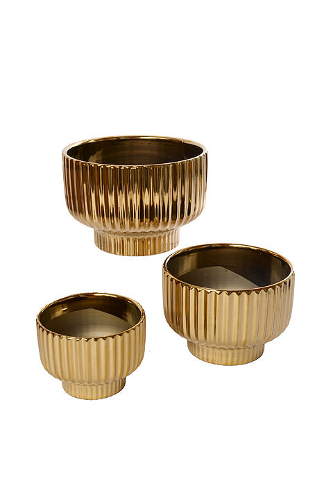 4.5" / 5.5" / 6.75" Striped Pot Gold Set/3