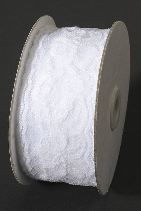 2" X 25yds Lace Tape Ribbon White
