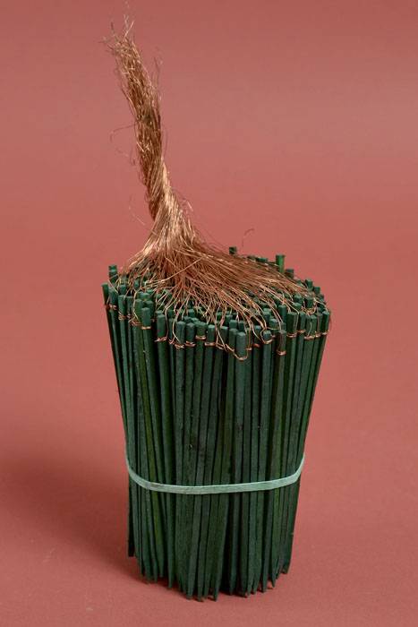 6" Wired Wood Pick Green Pkg/375