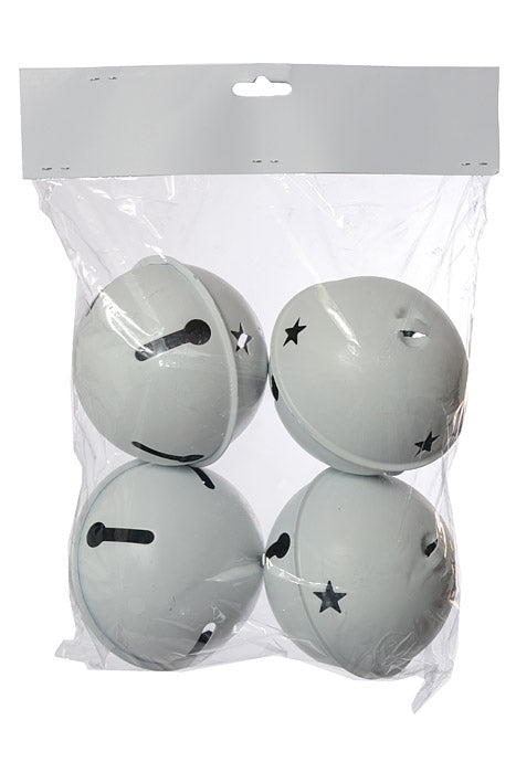 4" Jingle Bell White Pkg/4