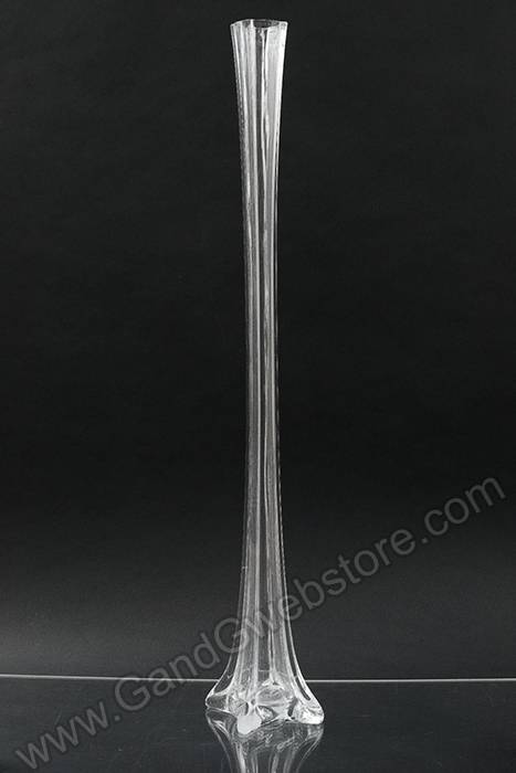35.5" Glass Eiffel Tower Glass Vase Clear