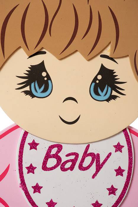 15.5"h Baby Shower Baby Girl Foam Sign Pink