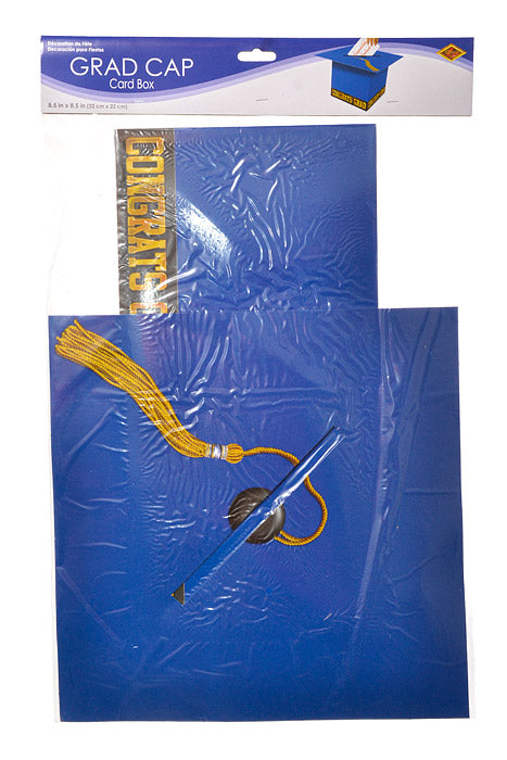 8.5" Grad Cap Card Box Blue