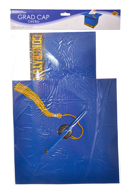 8.5" Grad Cap Card Box Blue