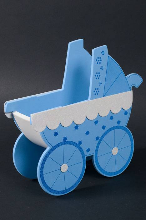 12.5" X 4.5" X 12.5" Glitter Eva Foam Stroller Blue