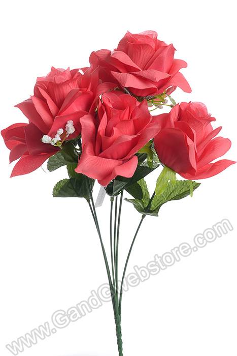 16" Printing Rose Bush Coral