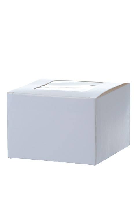 4" X 4" X 2.5" Square Box W/window White Pkg/12