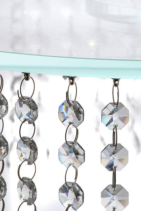 16x7.5" Round Crystal Cake Stand W/beads Clear