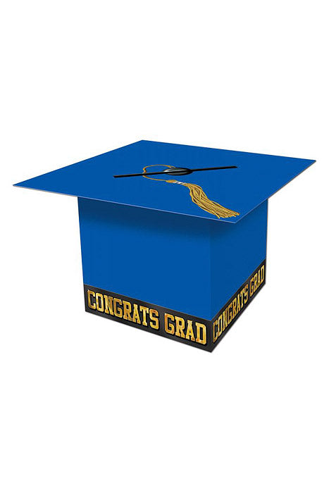 8.5" Grad Cap Card Box Blue