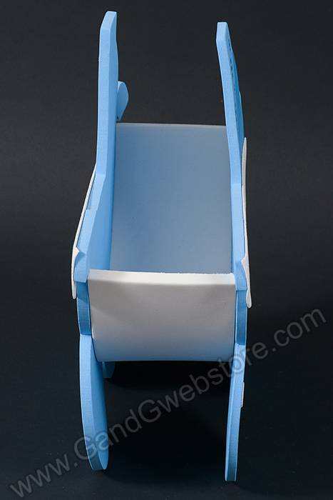 12.5" X 4.5" X 12.5" Glitter Eva Foam Stroller Blue