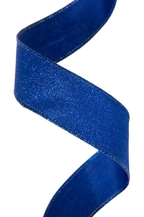 1.5" X 10yds All Flat Glitter Royal Blue