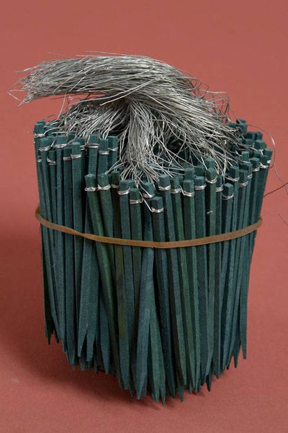 4" Wired Wood Pick Green Pkg/375