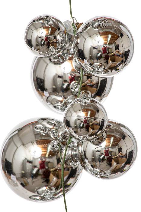 6ft Ball Garland Shiny Silver