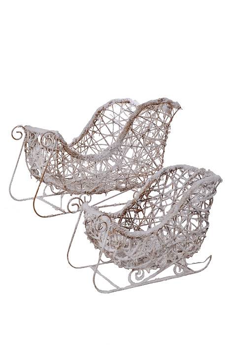 9"/7.5"  Xmas Sleigh With Snow Set/2