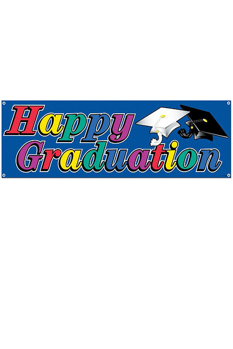 60" Happy Graduation Sing Banner Multi-Color