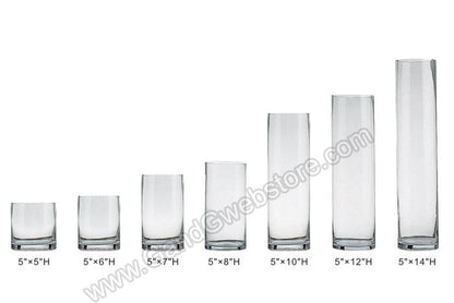 5" X 12" Cylinder Glass Vase Clear