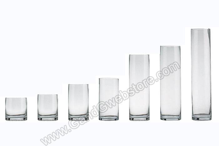 5" X 7" Cylinder Glass  Vase Clear