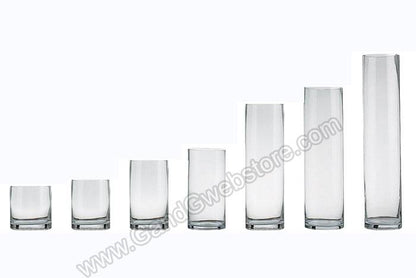 5" X 7" Cylinder Glass  Vase Clear