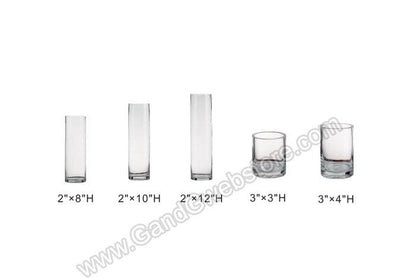 3" X 3" Cylinder Glass Vase Clear