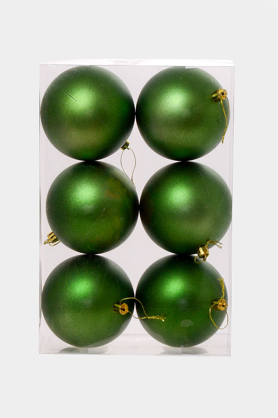 100Mm Plastic Ball Matt Ornament Box-6 Sage